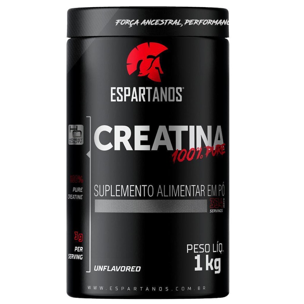 Creatina Monohidratada 100% Pura 1kg - Espartanos