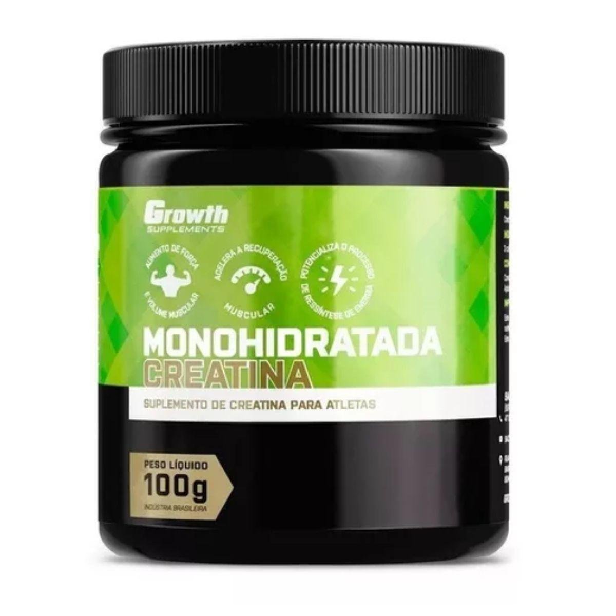 Creatina Monohidratada 100g Growth Supplements Original + Nfe Menor preço em Creatina Monohidratada 100g Growth Supplements Original + Nfe