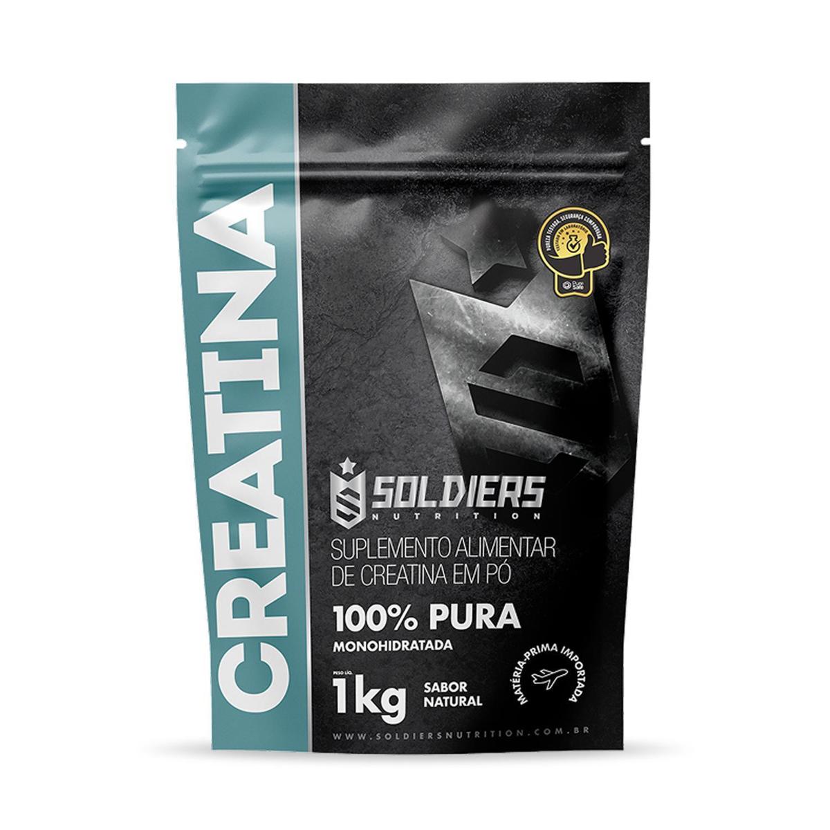 Creatina Monohidratada 1kg 100 Pura Importada Soldiers Nutrition Sem Sabor