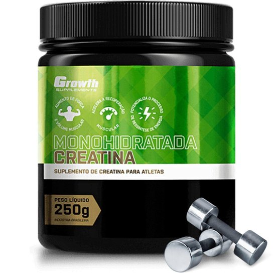 Creatina Monohidratada 250g Growth Supplements Menor preço em Creatina Monohidratada 250g Growth Supplements