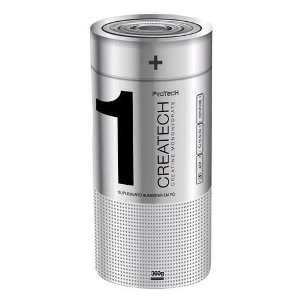 Creatina Monohidratada Createch 360g Protech – Energia | Ganho de Força e Massa Muscular