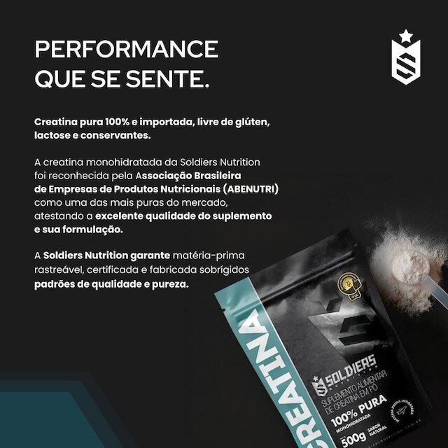 Creatina Monohidratada Soldiers Nutrition 500g