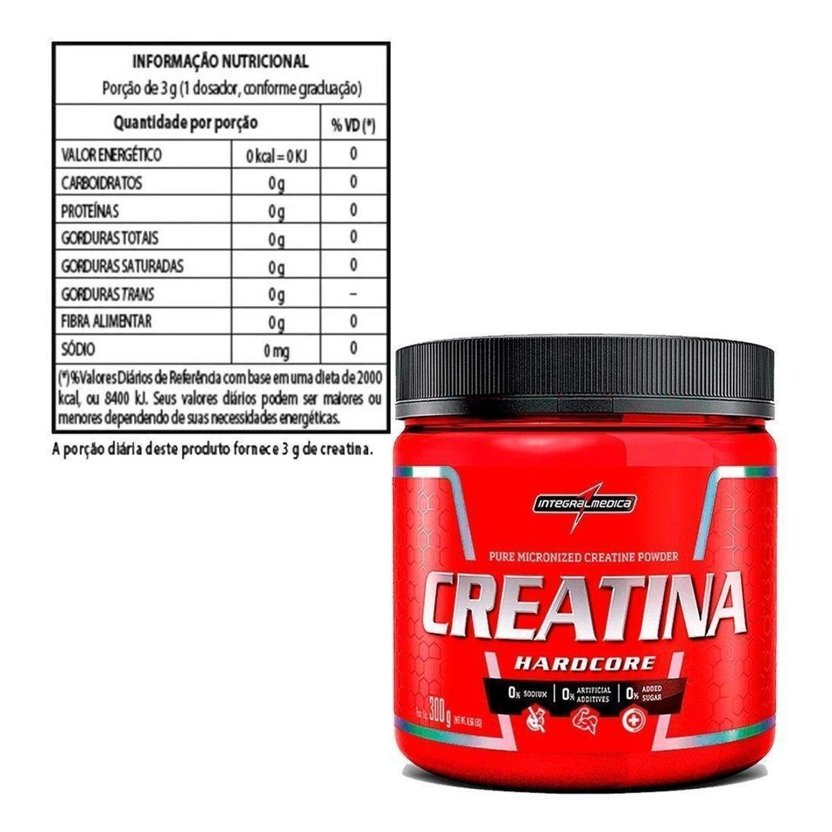 Creatina Que No Retiene Liquidos Creatina Pura Hardcore IntegralMédica 300g - Sem Sabor | Netshoes