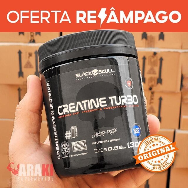 Creatina Turbo - 300G - Black Skull Caveira Preta Sem Sabor - Única é boa?