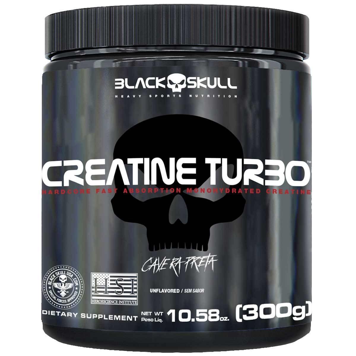 Creatina Turbo Black Skull 300g Menor preço em Creatina Turbo Black Skull 300g