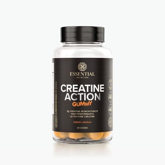 Creatine Action Gummy Laranja Essential Nutrition 60 Gomas