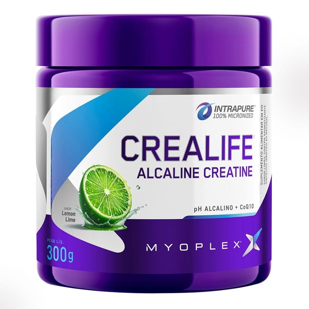 Creatine Crealife Alcaline Com Coq10 300g Myoplex Sabor:Limão