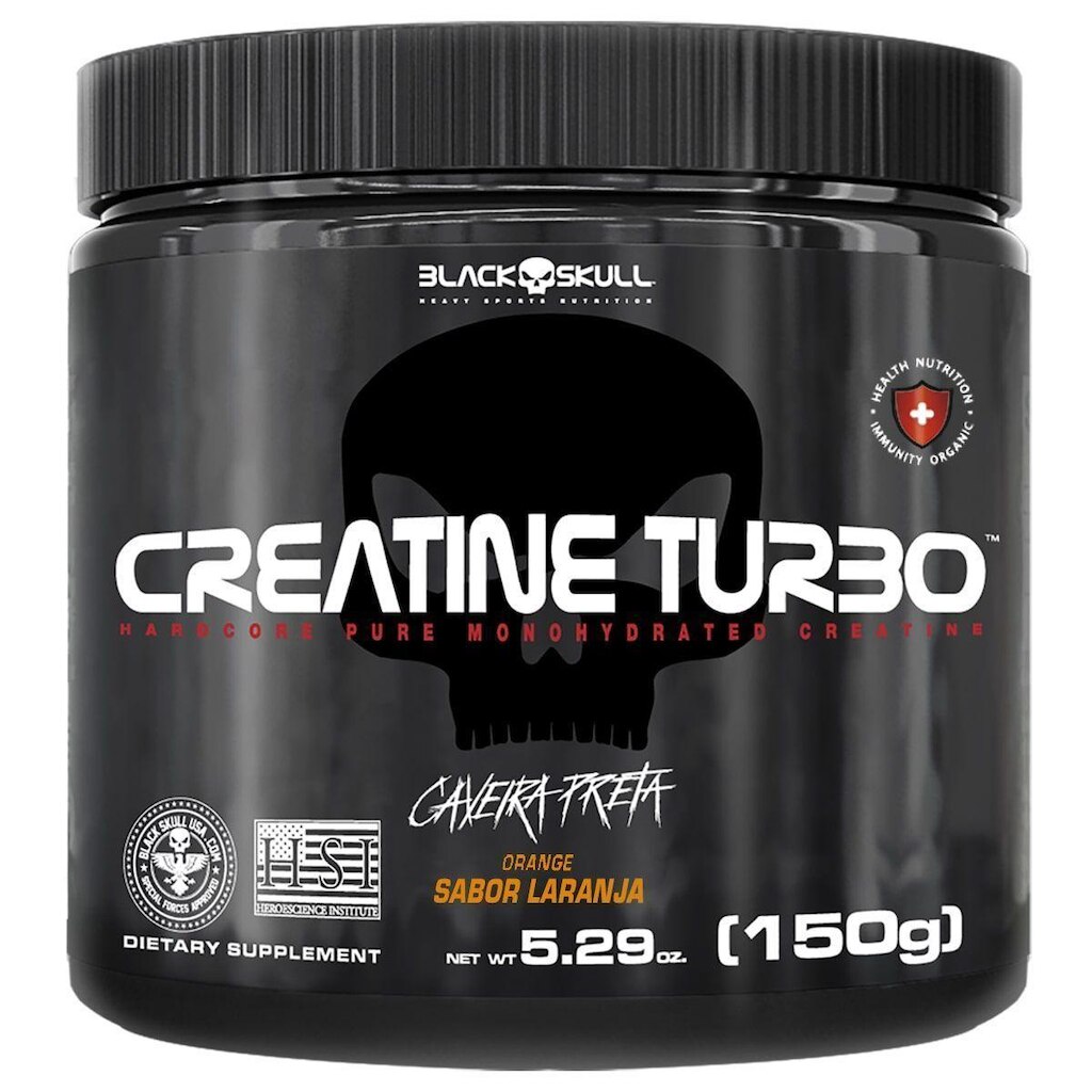 Creatine Turbo Monohidratada - 150g Laranja - Black Skull