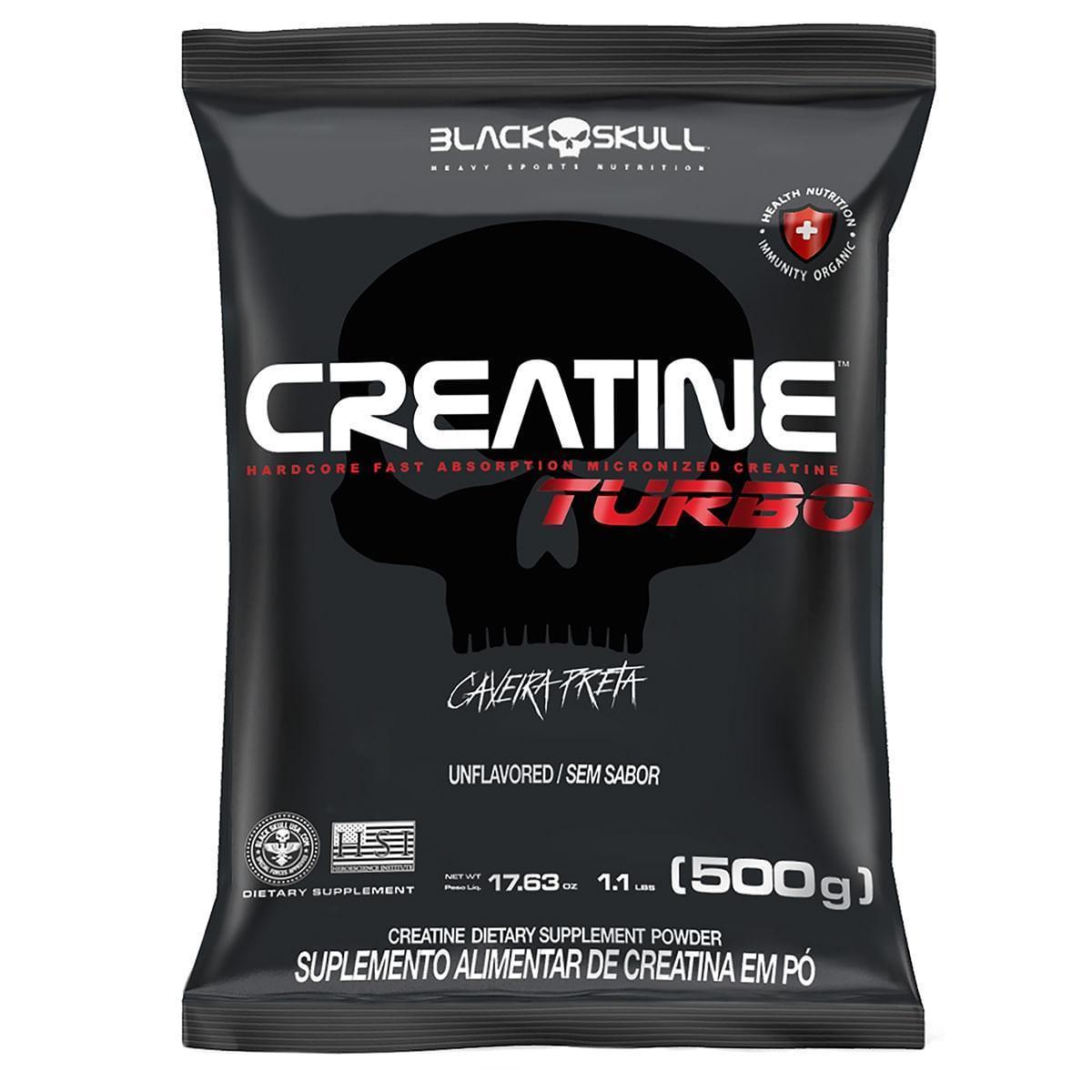 CREATINE TURBO REFFIL - 500G - BLACK SKULL Menor preço em CREATINE TURBO REFFIL - 500G - BLACK SKULL