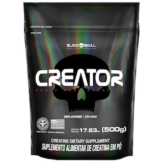 CREATOR - CREATINA MONOHIDRATADA - 500G - REFIL - BLACK SKULL