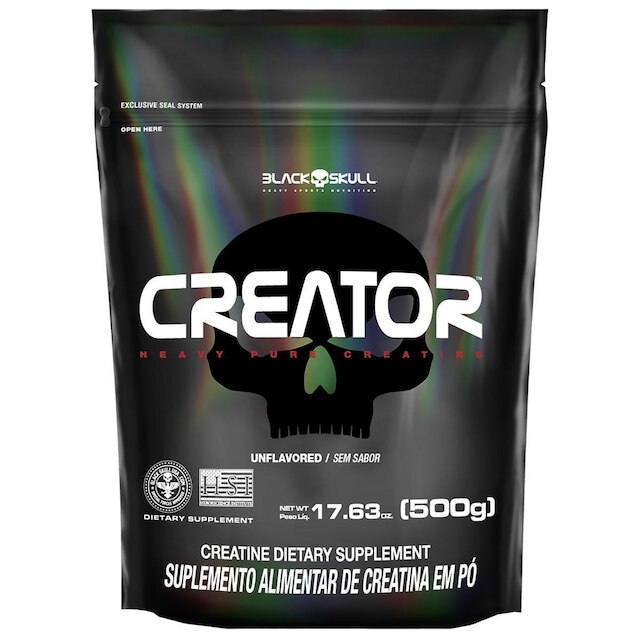 CREATOR - CREATINA MONOHIDRATADA - 500G - REFIL - BLACK SKULL