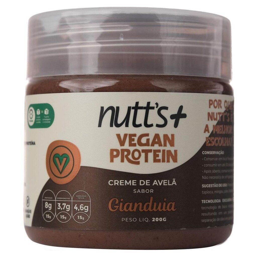Creme Proteico De Avelã 200g Nutts Mais Sabor Gianduia