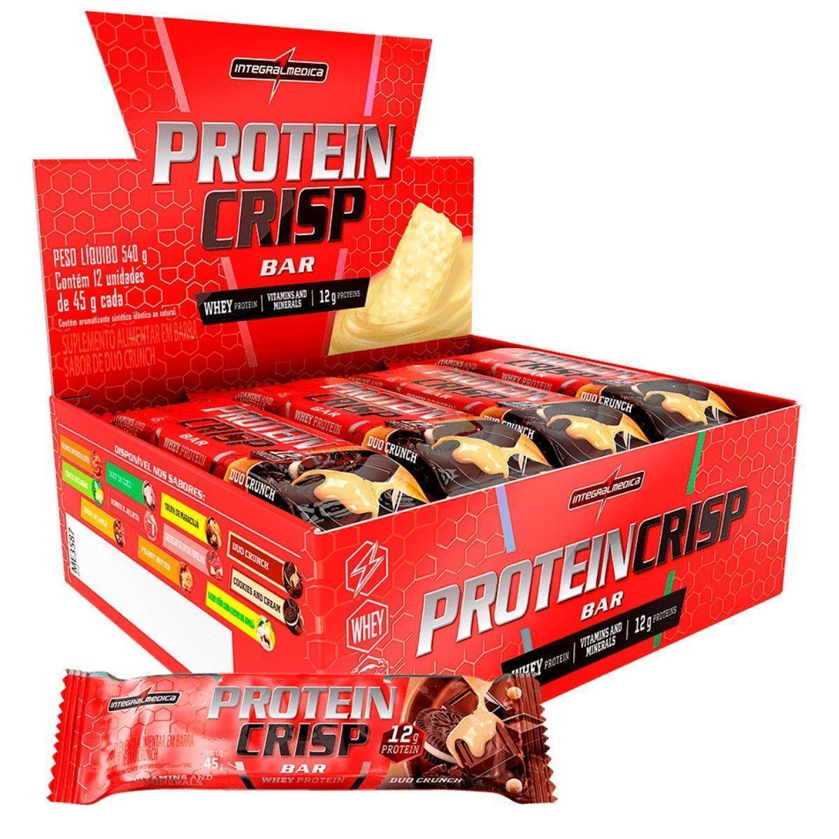 Crisp Bar Protein 12 Un 45g Duo Crunch Integralmedica Menor preço em Crisp Bar Protein 12 Un 45g Duo Crunch Integralmedica