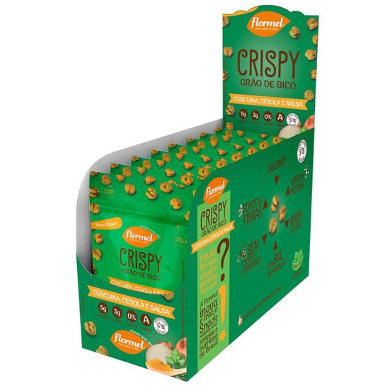 Crispy De Grão De Bico Curcuma Flormel Diplay 200g -
