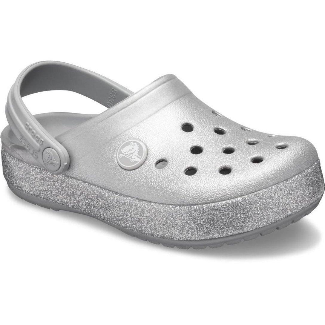 Crocs Crocband Glitter Clog K Silver Prata Netshoes