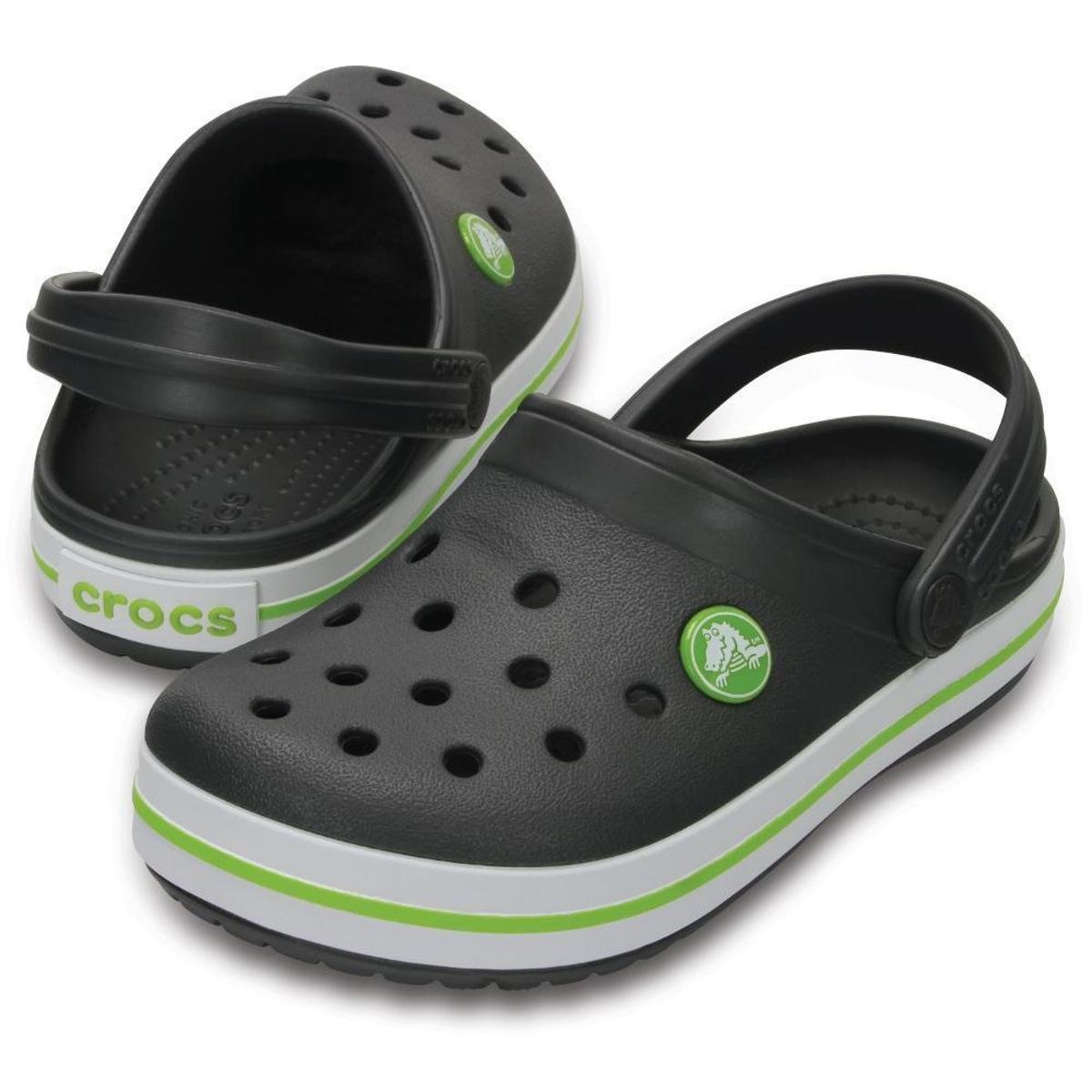 Crocs Crocband Kids Masculino Cinza e Verde Lim o Crocs Crocband Kids Masculino Cinza e Verde Lim o
