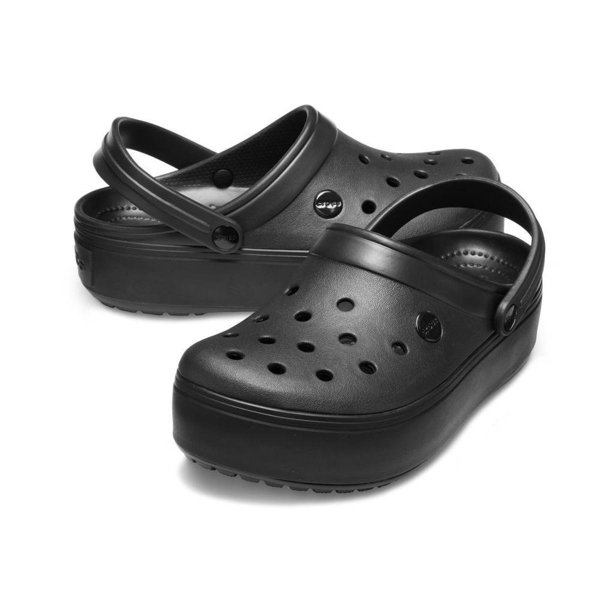 crocband platform clog black