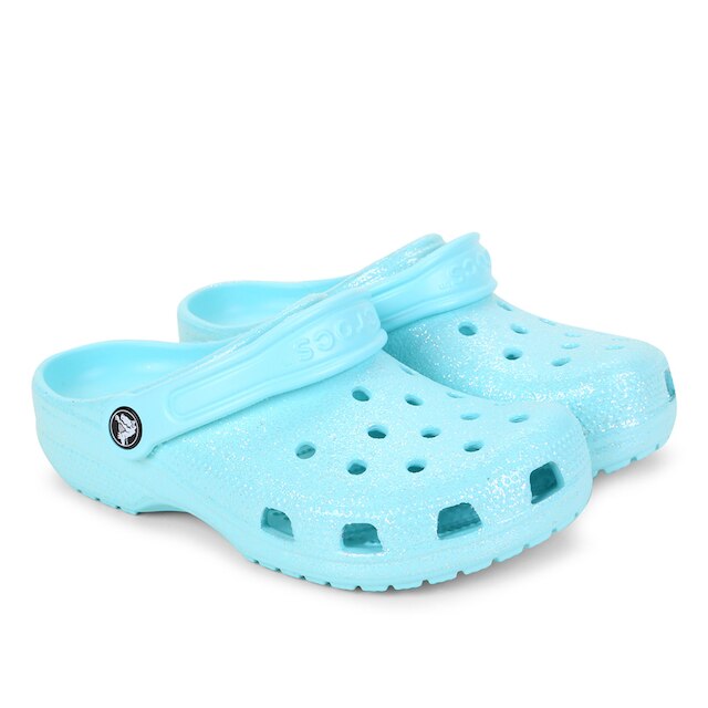 Crocs Infantil Classic Glitter - Azul Claro Menor preço em Crocs Infantil Classic Glitter - Azul Claro