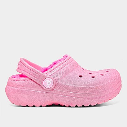 Crocs Infantil Classic Lined Glitter Clog T Menina - Feminino