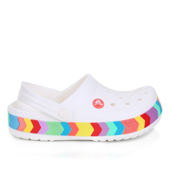 Crocs Infantil Crocband Chevron Beaded Clog K Feminina Branco Netshoes Crocs Infantil Crocband Chevron Beaded Clog K Feminina Branco Netshoes
