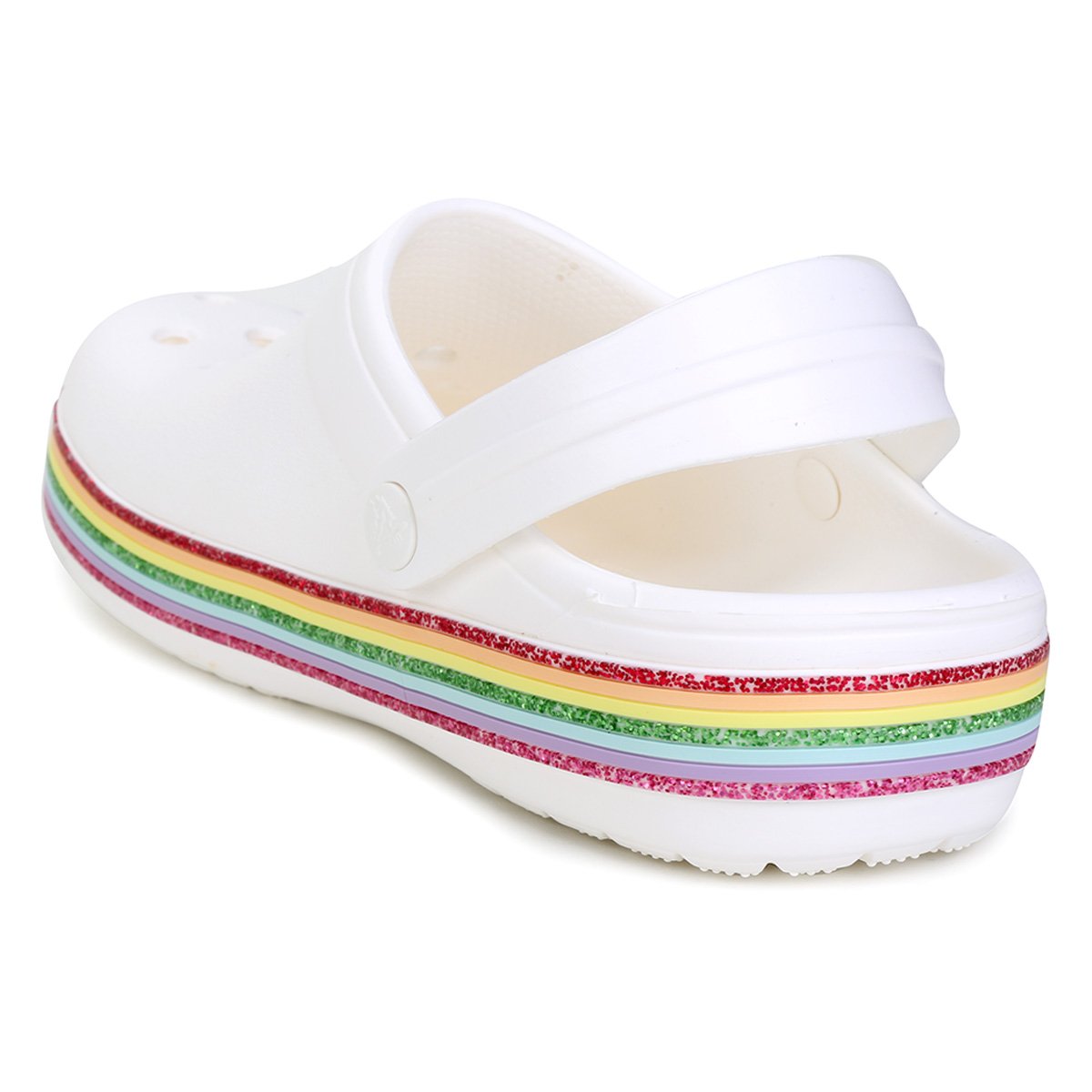 Crocs Infantil Crocband Rainbow Glitter Clog K Branco Netshoes