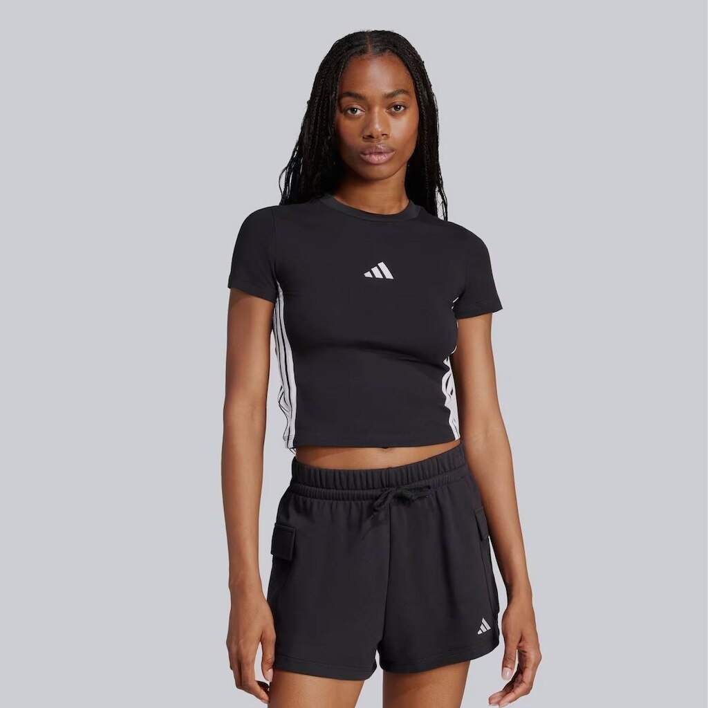 Cropped Adidas 3 Stripes Feminina Preta