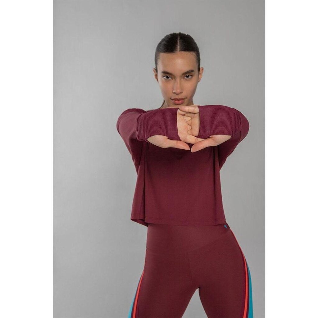Cropped Alto Giro Mlonga Red Plum
