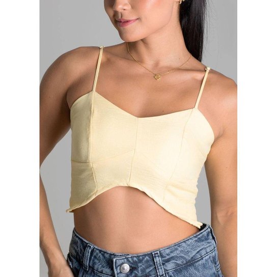 CROPPED BARRA ANATOMICA - AMARELO G