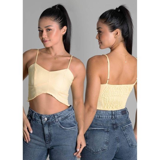 CROPPED BARRA ANATOMICA - AMARELO G
