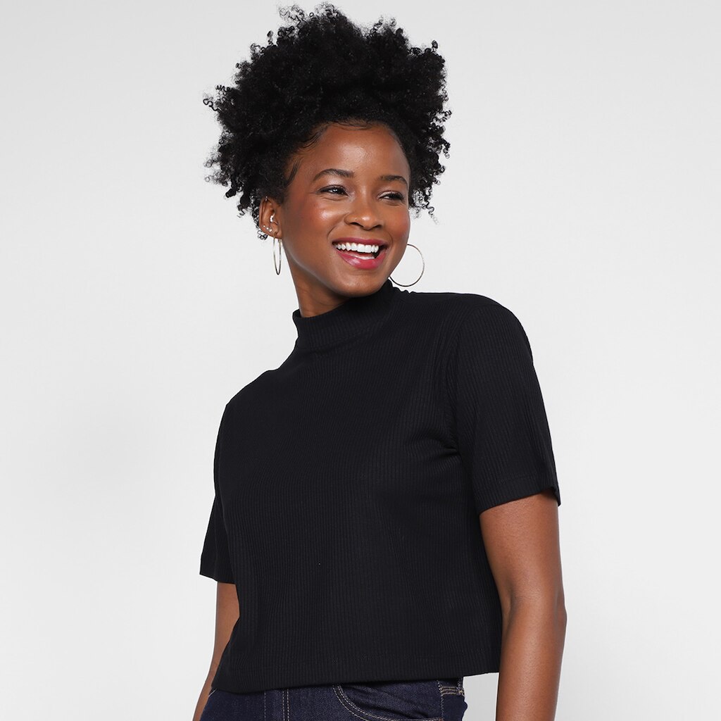 Cropped Canelado All's Gola Alta Feminino