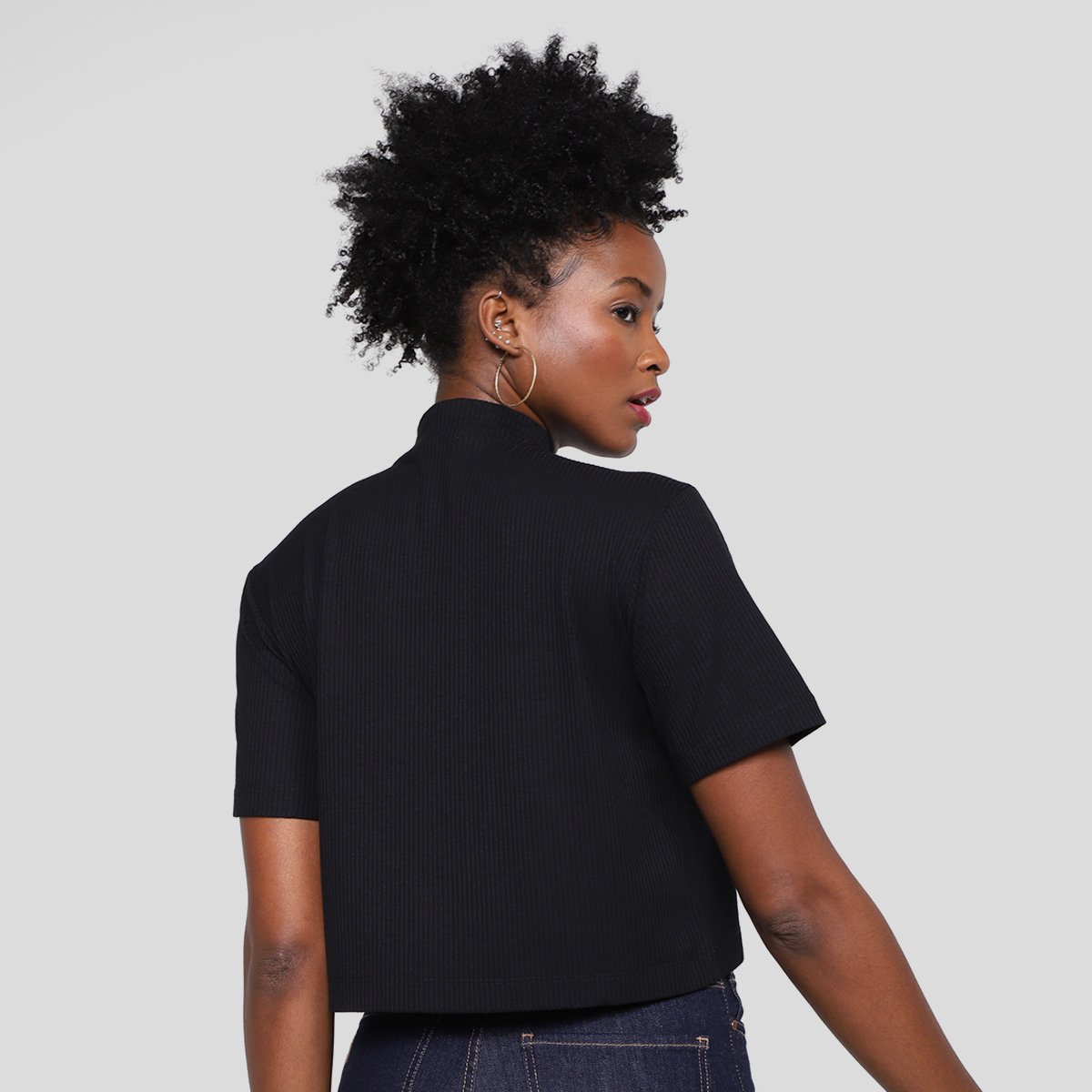 Cropped Canelado All's Gola Alta Feminino - 1