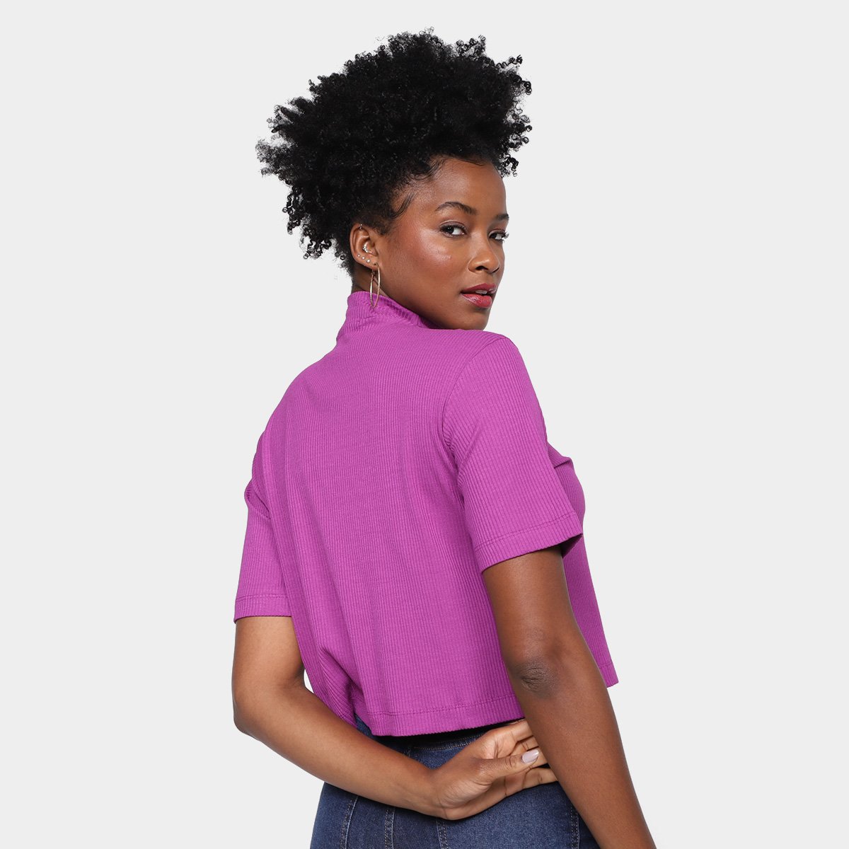 Cropped Canelado All's Gola Alta Feminino - 1