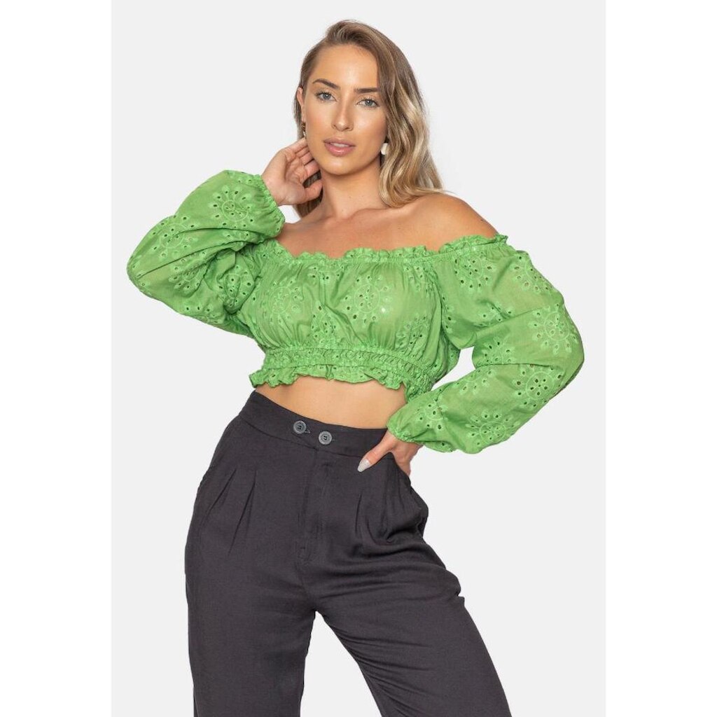 Cropped de Lese Manga Longa