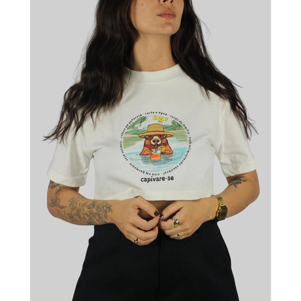 Cropped DR7 Street Capivare-se - Branco