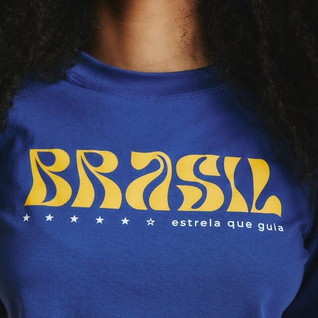 Cropped Feminino Brasil Agua Azul Licenciado