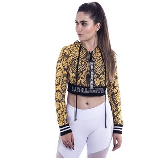 Cropped Feminino Snake Print Amarelo Labellamafia M