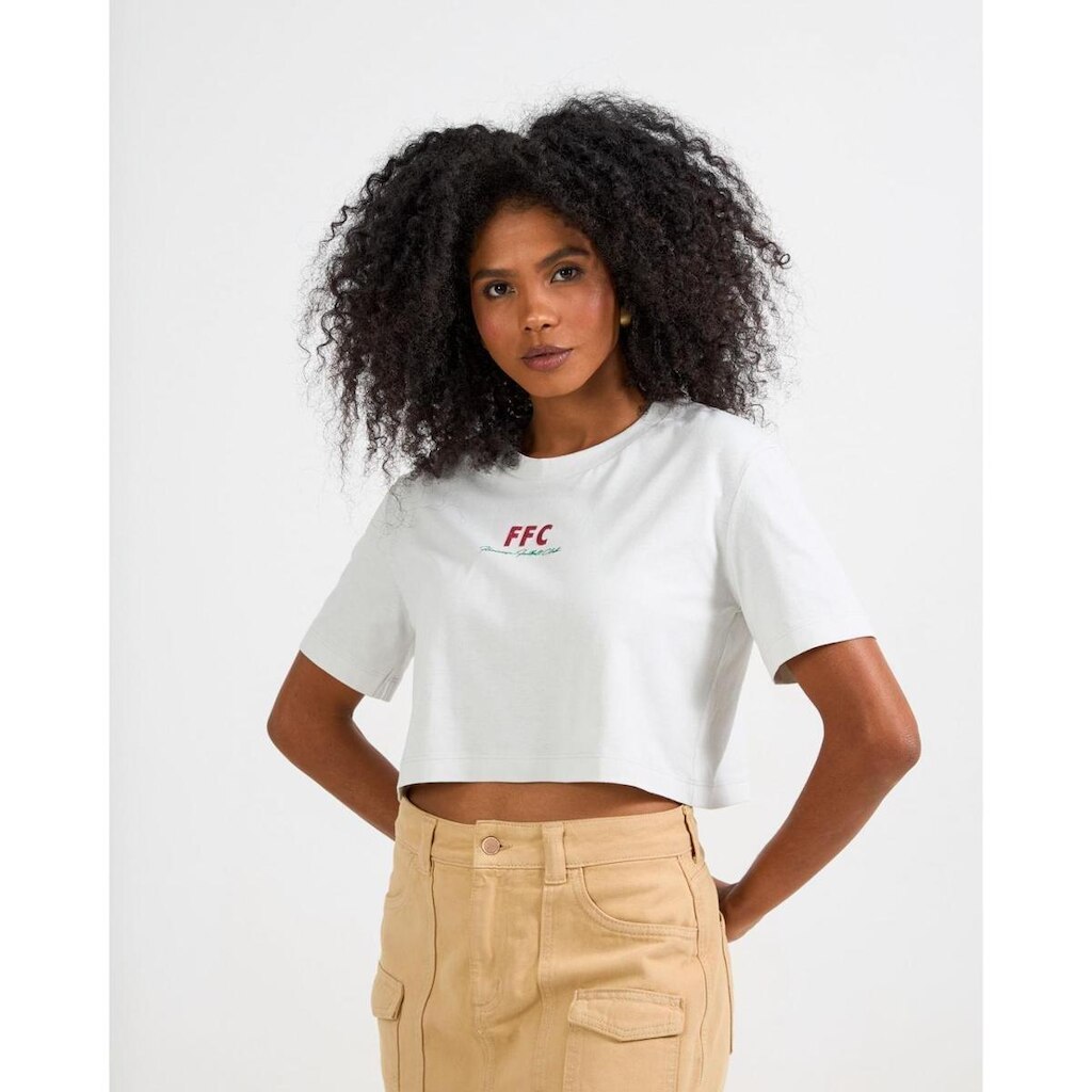 CROPPED FLUMINENSE CENARIO FEMININO BRANCO/GG
