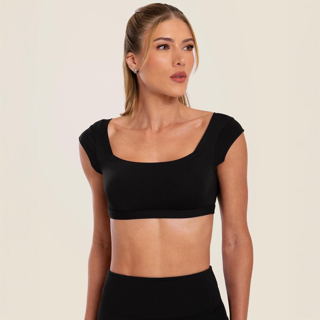 Cropped Gola Quadrada Lively Poliamida Com Bojo Donna Carioca