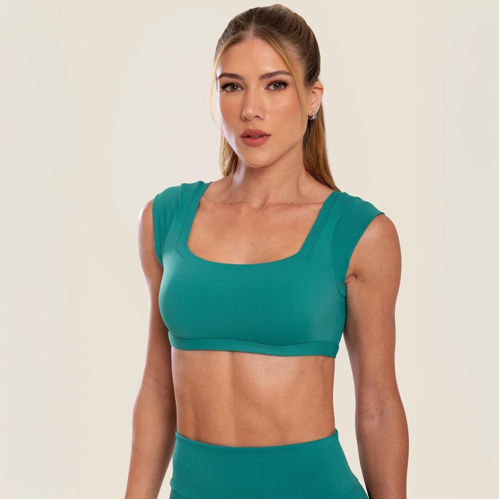Cropped Gola Quadrada Lively Poliamida Com Bojo Donna Carioca