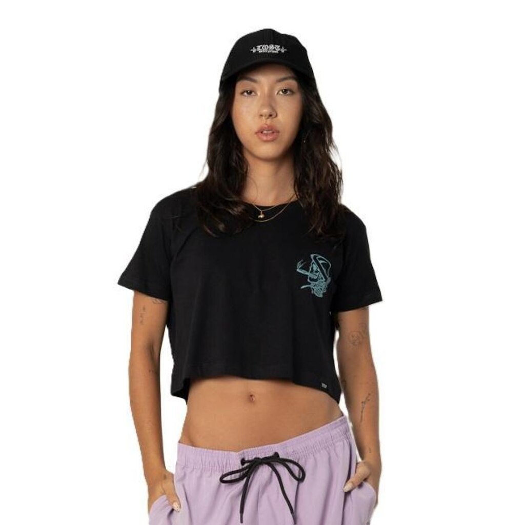 Cropped Lost 22622819C Skull - Preto