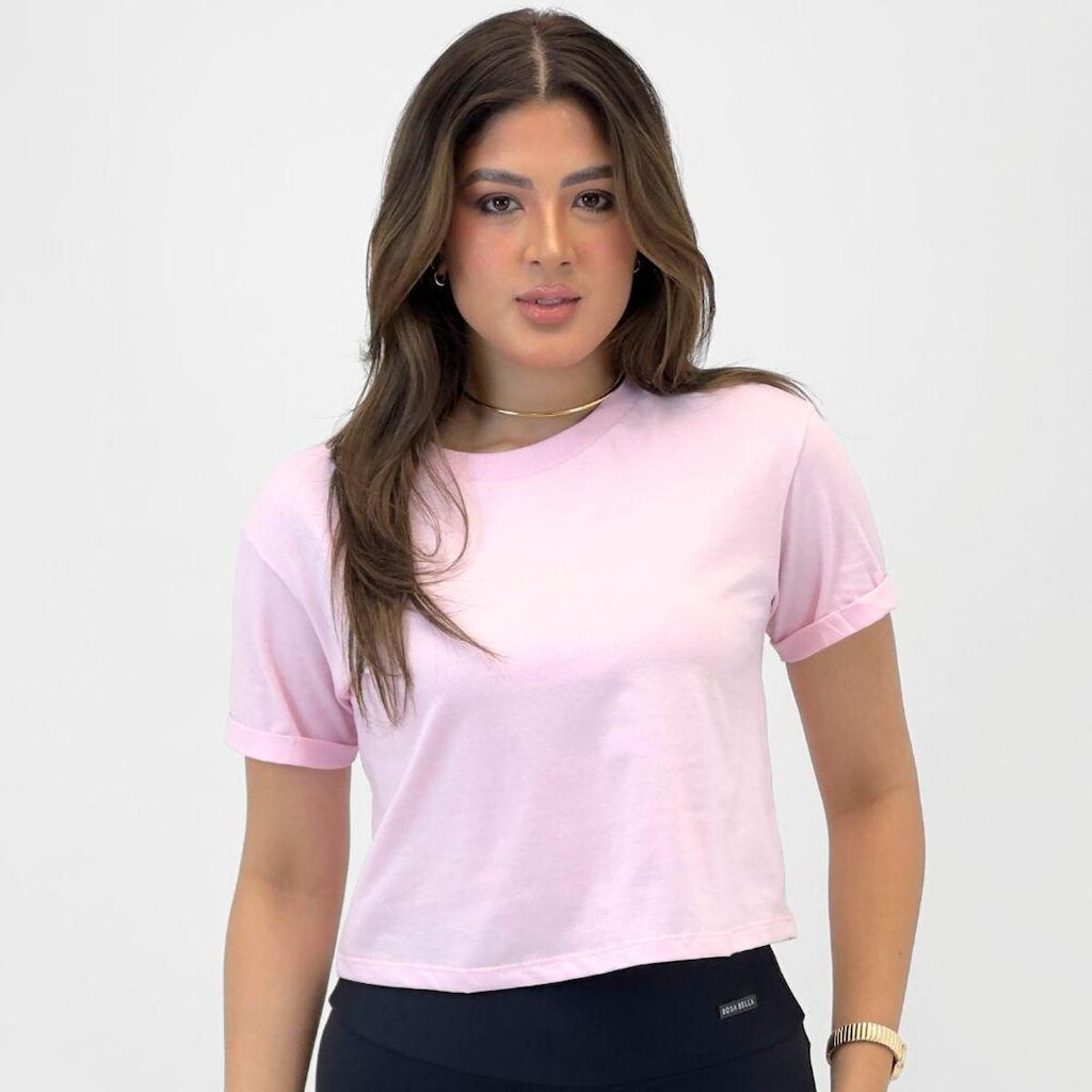 Cropped Malwee Manga Curta Feminina