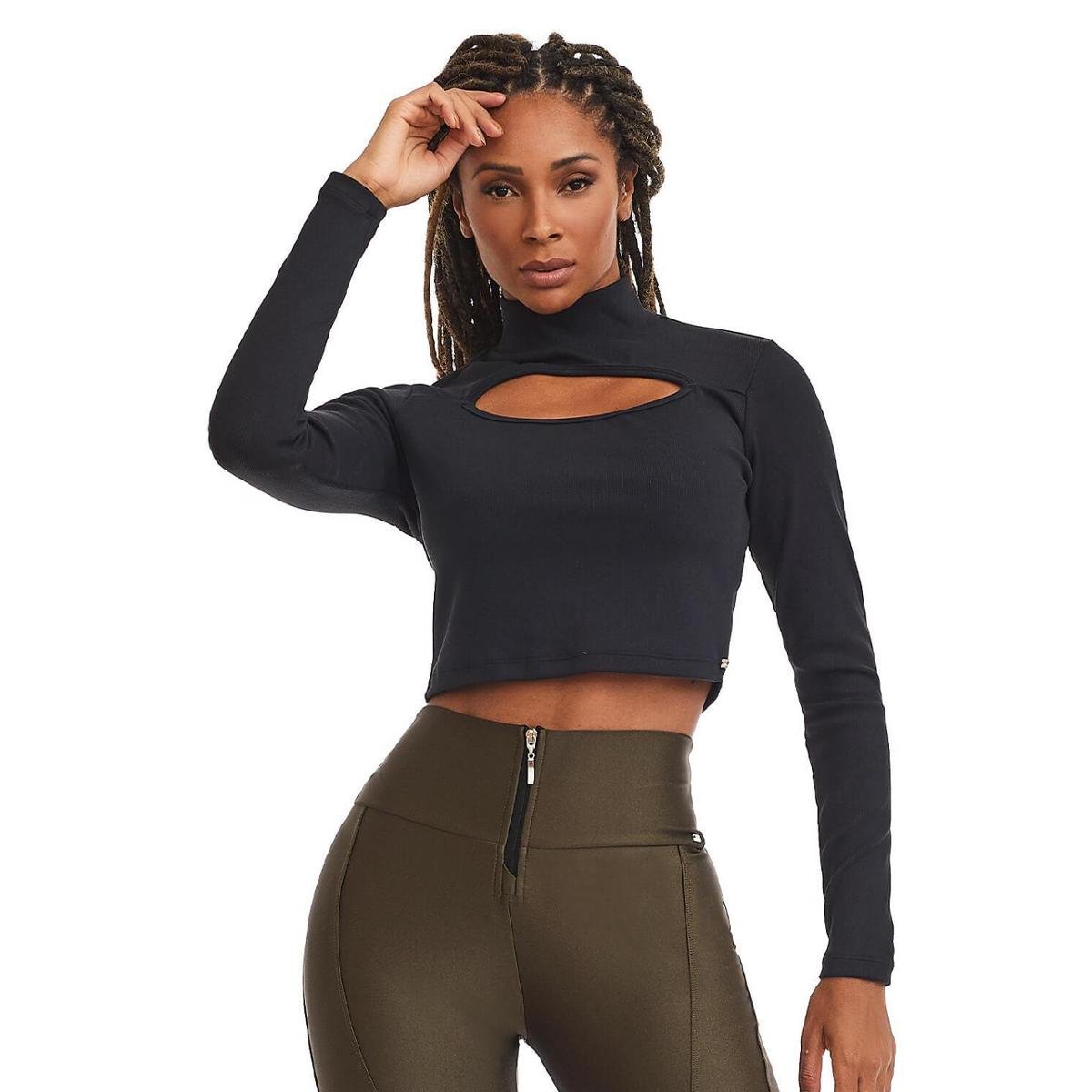 top cropped manga larga