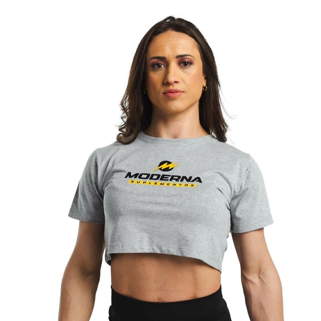 Cropped Moderna Suplementos Manga Curta Feminino