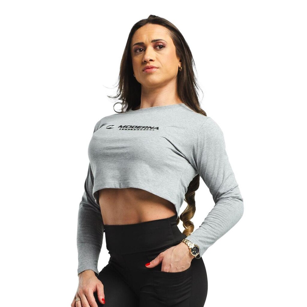 Cropped Moderna Suplementos Manga Longa Feminino