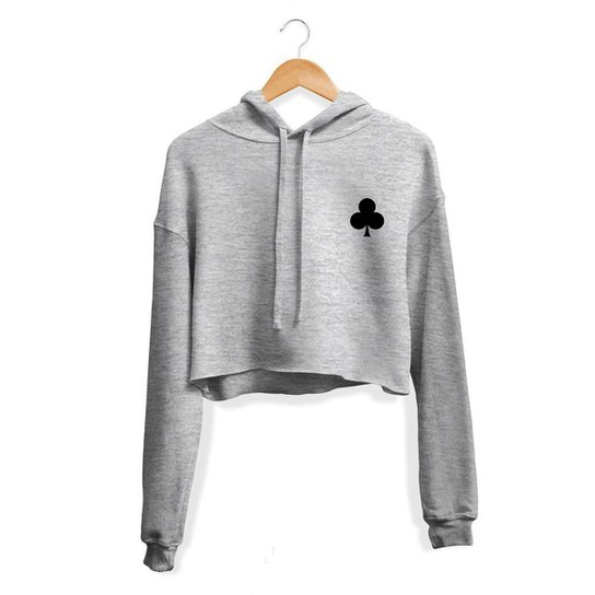 Cropped Moletom Dia a Dia Guido Clothes Feminino - Cinza