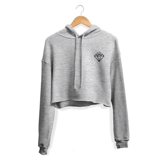 Cropped Moletom Dia a Dia Guido Clothes Feminino - Cinza