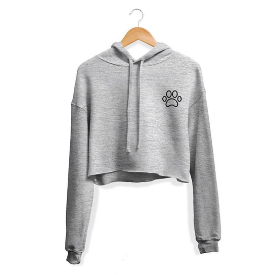 Cropped Moletom Dia a Dia Guido Clothes Feminino - Cinza