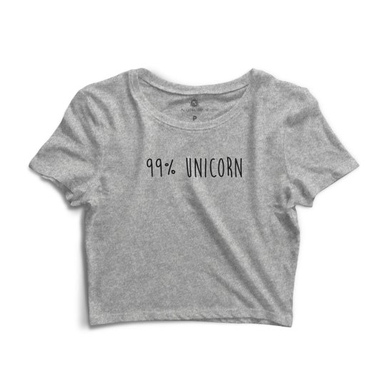 Cropped Morena Deluxe 99% Unicorn - Cinza