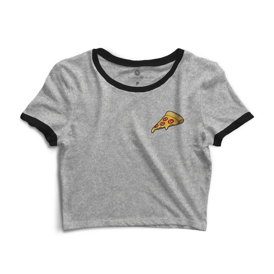 Cropped Morena Deluxe Pizza - Cinza