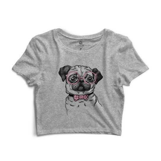 Cropped Morena Deluxe Pug - Cinza
